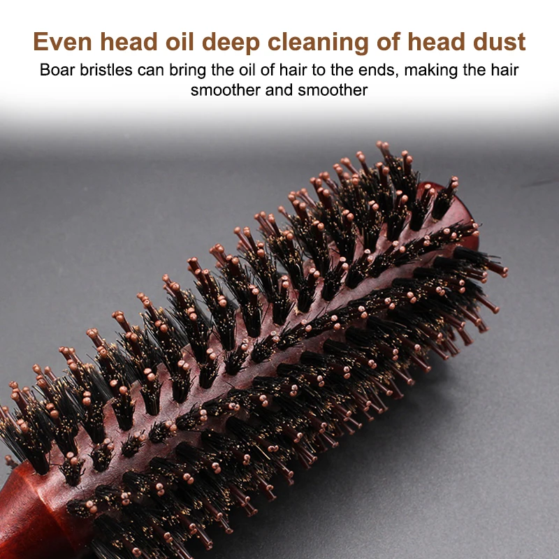 Anti-Static Boar Bristle Round Hair Brush