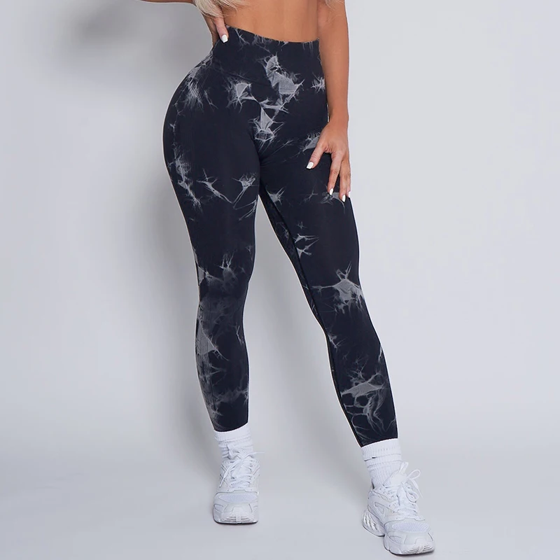 Leggings sem costura Pcheebum para mulheres, chiclete, corante