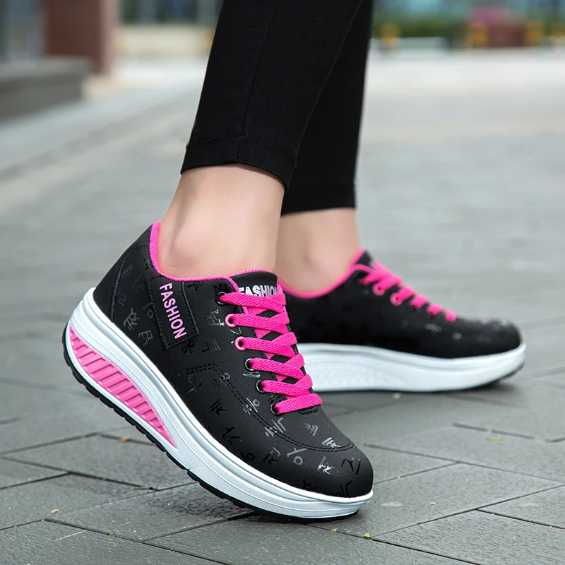 Sport Running Shoes Women Fashion Sneakers Basket Femme Black Breathable  Platform Shoes Woman Lace-up Zapatillas Mujer Deportiva - Running Shoes -  AliExpress