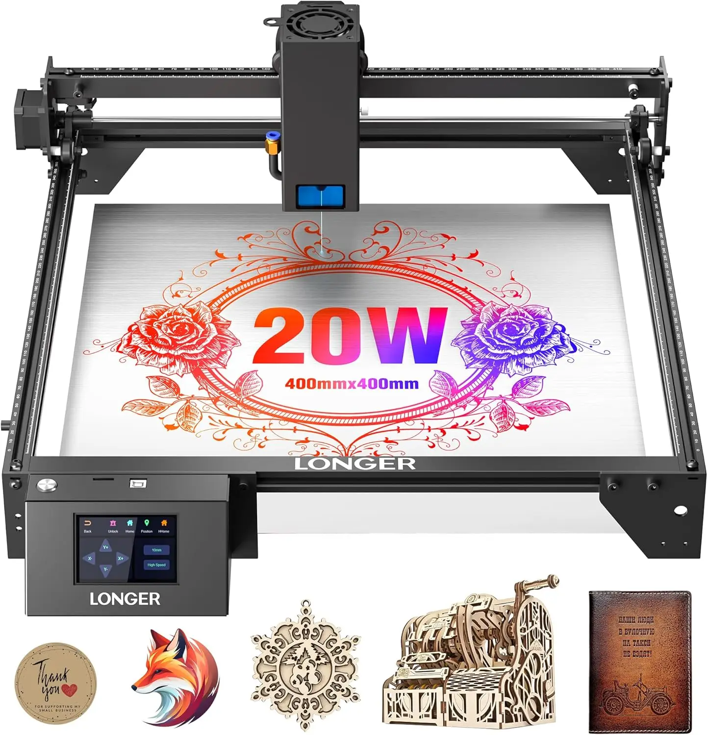 LONGER RAY5 Laser Engraver 20000mW Cutter 130W CNC Cutter with 3.5"Touch Screen Engraving Machine DIY Engraver
