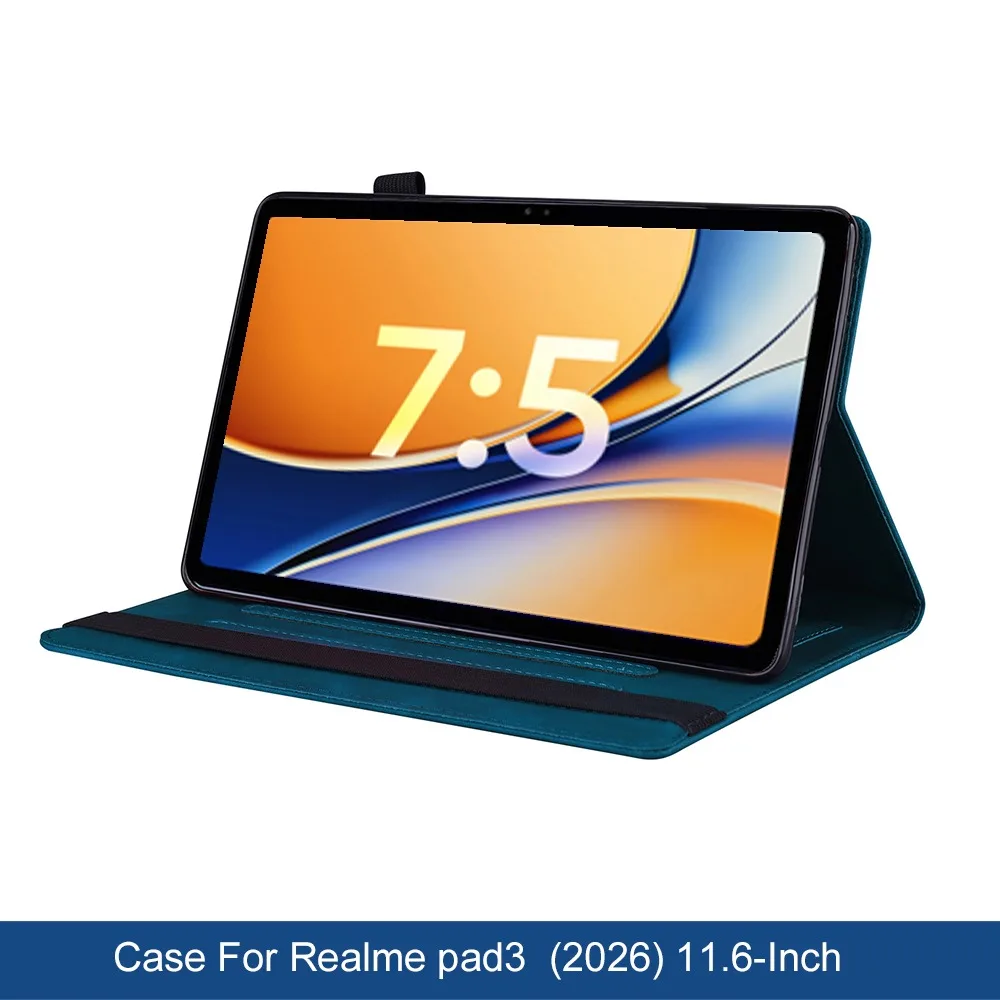 Premium PU Leather Wallet Tablet Case with Pencil Holder
