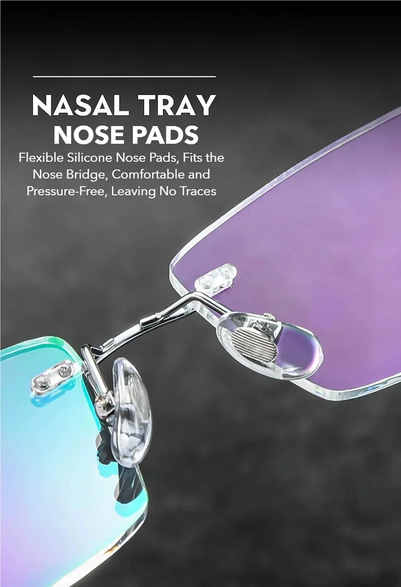 Titanium Reading Glasses - Ultra-Light Rimless Eyeglass Frames with Anti-Reflective Lenses