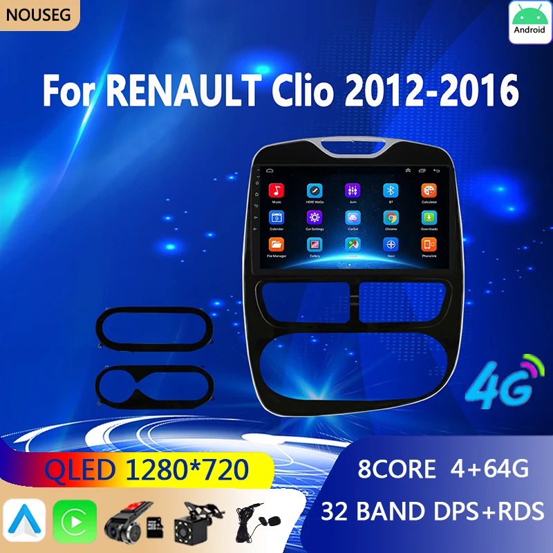 Android Auto Car Radio Carplay Per Renault Clio 4 2012-2016 Carplay 4G Car Multimedia Gps 2 Din Autoradio
