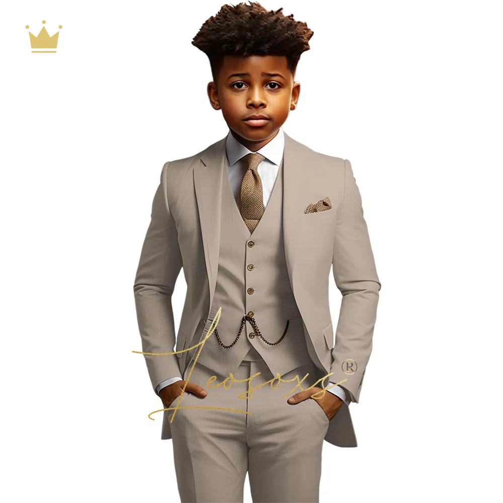 Men's formal suit 3-piece suit (jacket + vest + trousers) comfortable formal children aged 3 to 16 boys formal suit set