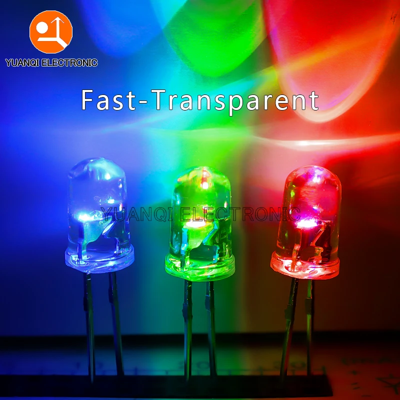 50pcs/lot F5 5mm Fast/Slow RGB Flash Red Green Blue Rainbow Multi Color  Light Emitting Diode Round LED Full Color DIY - AliExpress