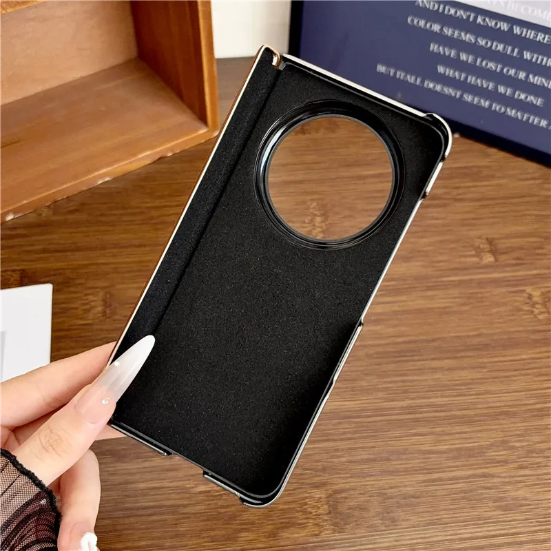 Luxury Magnetic PU Leather Phone Cover with Dual Axis Design and Anti-Fingerprint Technology