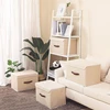 Foldable Cotton Linen Fabric Storage Box Large Capacity Clothes Storage Basket Toys Organizer with Lid for Home Bedroom Closet 4