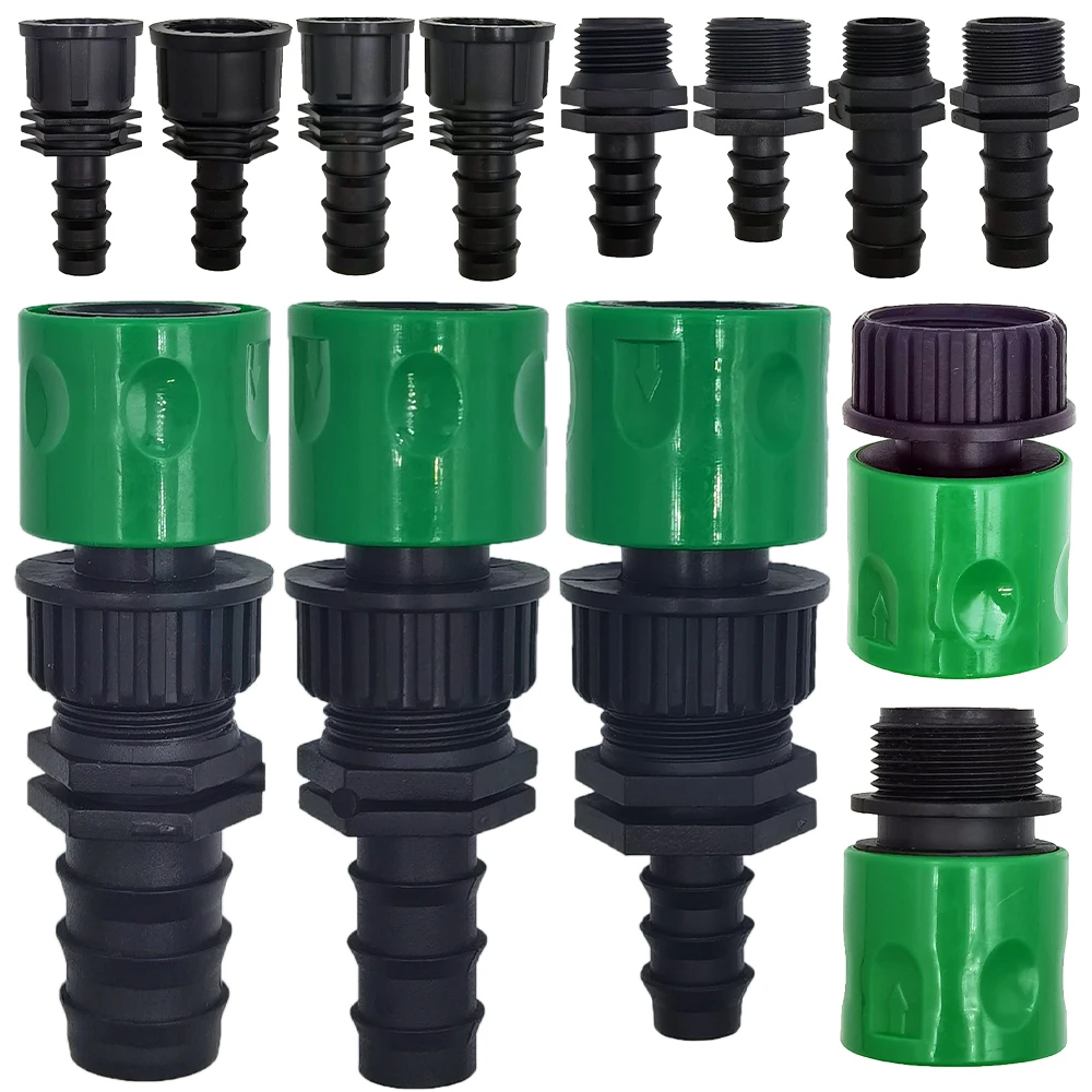 Oasis 3/4 ''Connettore Rapido Capezzolo Euro Barb Adattatore Filettato Per 16Mm 20Mm Pe Tubo Tubo Giardino Irrigazione A Goccia Sistema Di Irrigazione