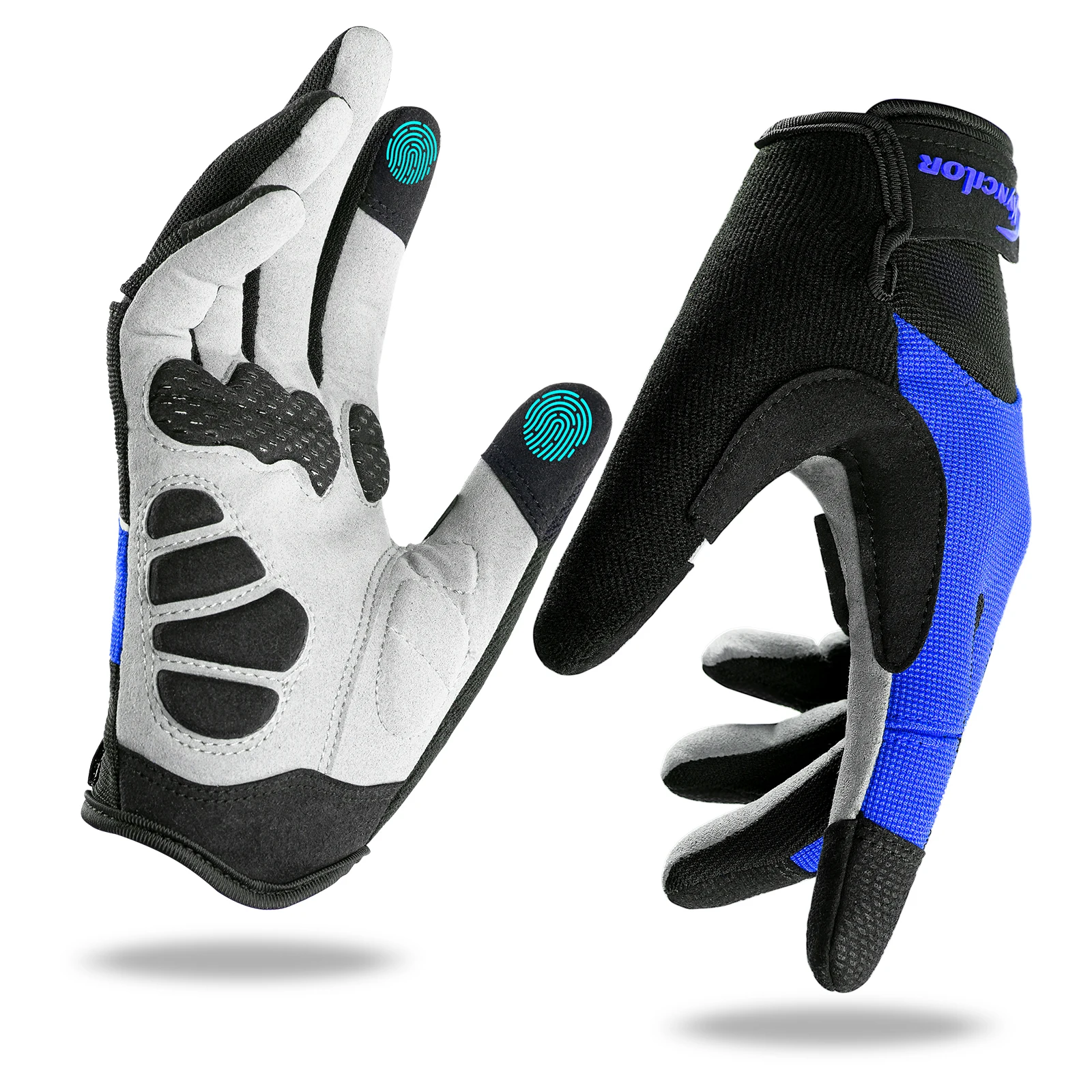 Reflection Cycling Gloves Touch Screen Anti-slip Shockproof Pad MTB Bike Gloves Sport Fitness Running Bicycle Gloves