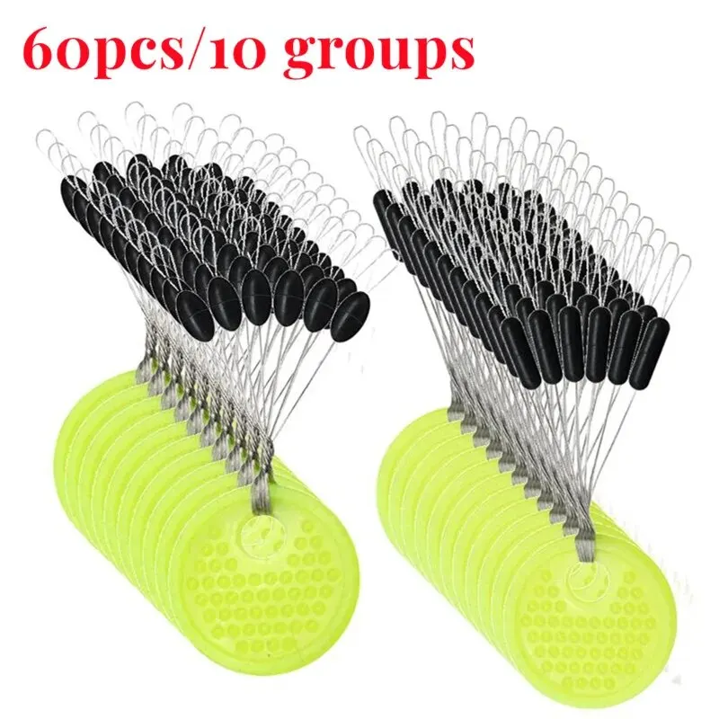 60pcs 10 Group Resistance Space Beans Stopper Not To Hurt The Line Vertical Beans Carp Fishing Tackle Accessories