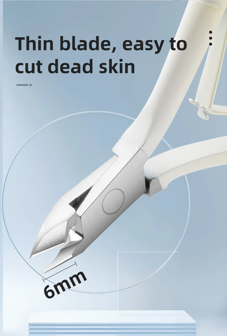 Scharfe Nagelhautzange aus Edelstahl, Entferner abgestorbener Haut, Nagelkunstschere für Maniküre, Pediküre, Nagelknipser, Trimmer, ergonomisch – Detail 3