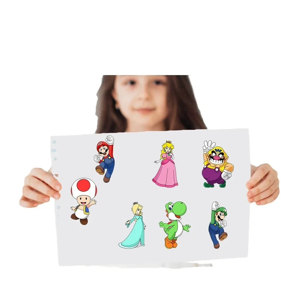 8/16/32Sheets Cartoon Mario Make A Face Puzzle Stickers Kids Make Your Own DIY Game Children Jigsaw Education Stickers Toys 5