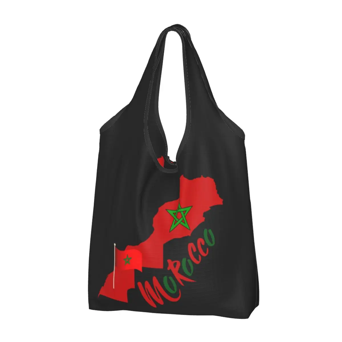 

Reusable The Sahara Is Moroccan Grocery Bags Recycle Foldable Morocco Flag Shopping Eco-Friendly Bag Washable Fits in Pocket