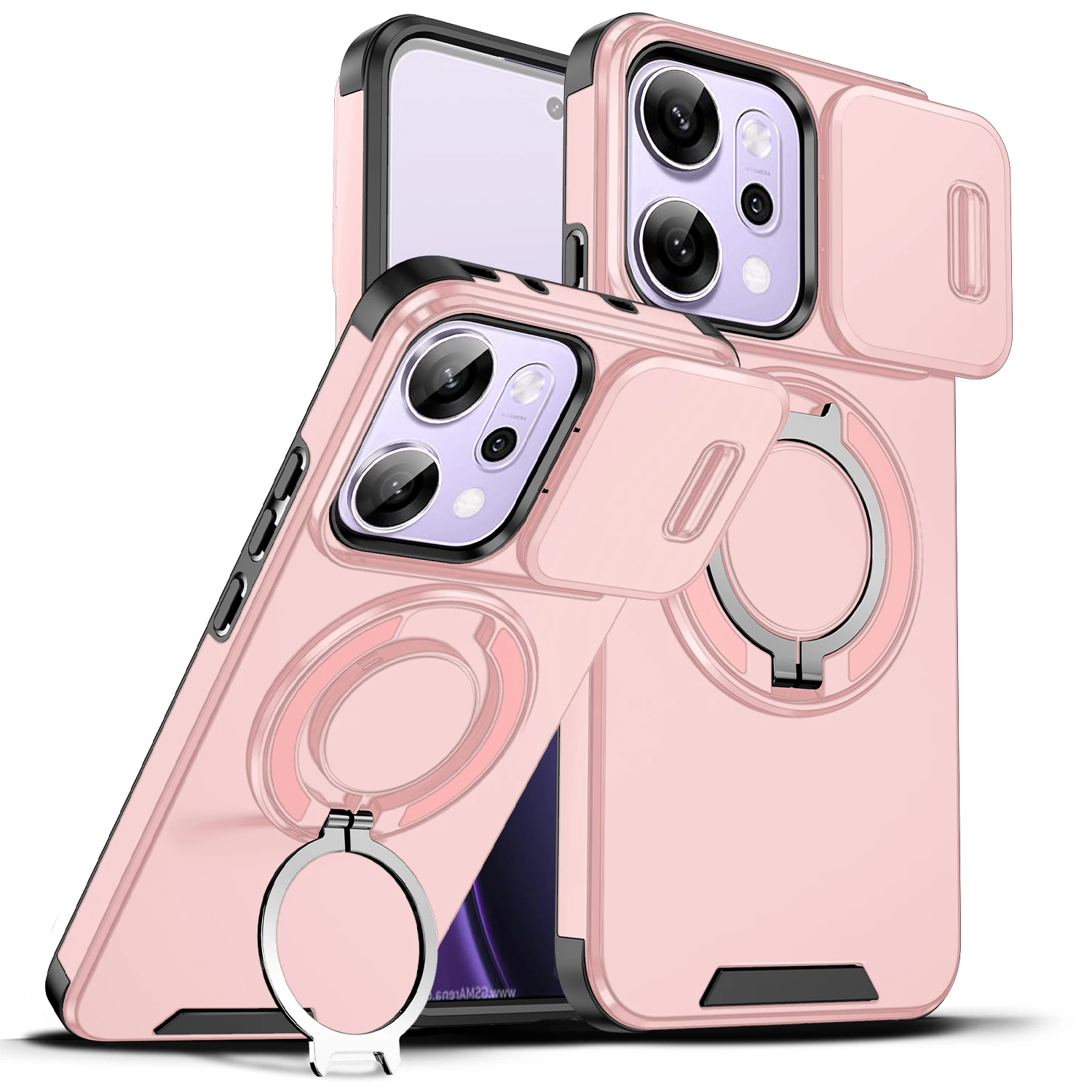 Magnetic Wireless Charging Silicone Phone Case with Protective Lens Cover