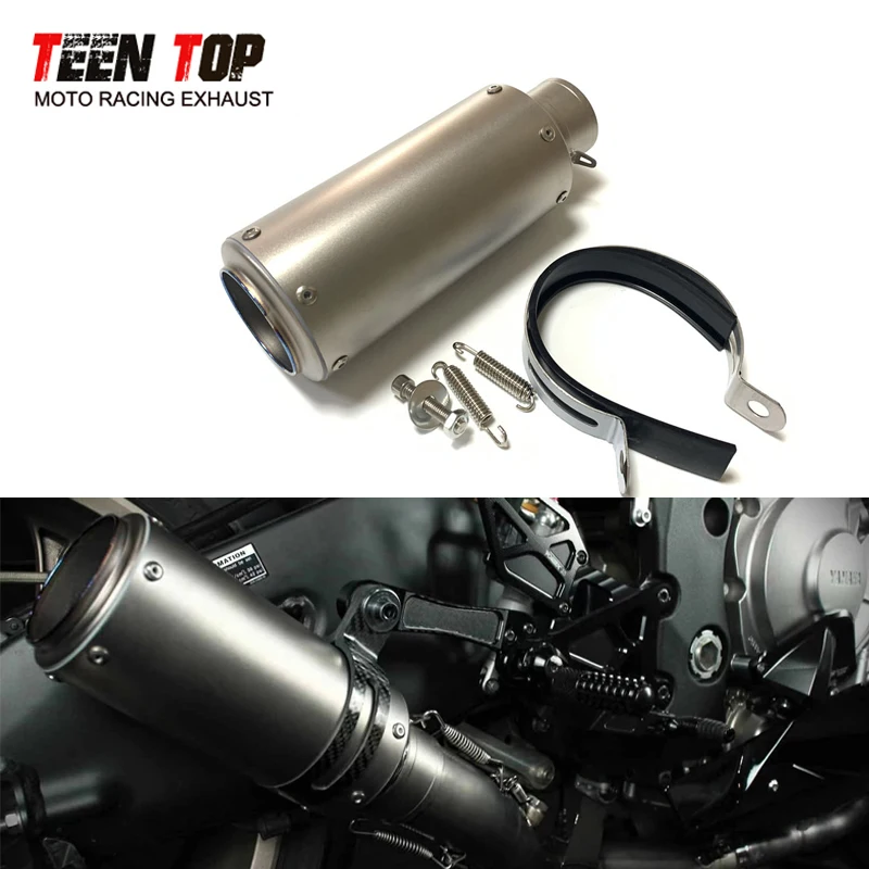 

SC Titanium Exhaust 51mm 60.5mm Universal Motorcycle Muffler S1000RR Ninja 400 Z400 Z900 Exhaust System Silencieux Moto Tube
