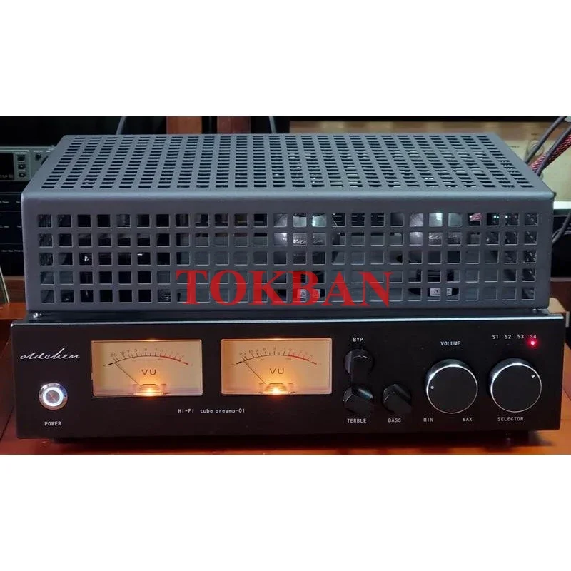Tokban Oldchen C1 Tube Preamplifier CV181-SE VU Meter Low