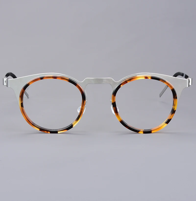 Dänemark Marke Retro Runde Titan Brille Rahmen Ultra-licht Männer Frauen Brillen Brillen Schraubenlose Handgemachte 9767 Neue Spektakel – Detail 38
