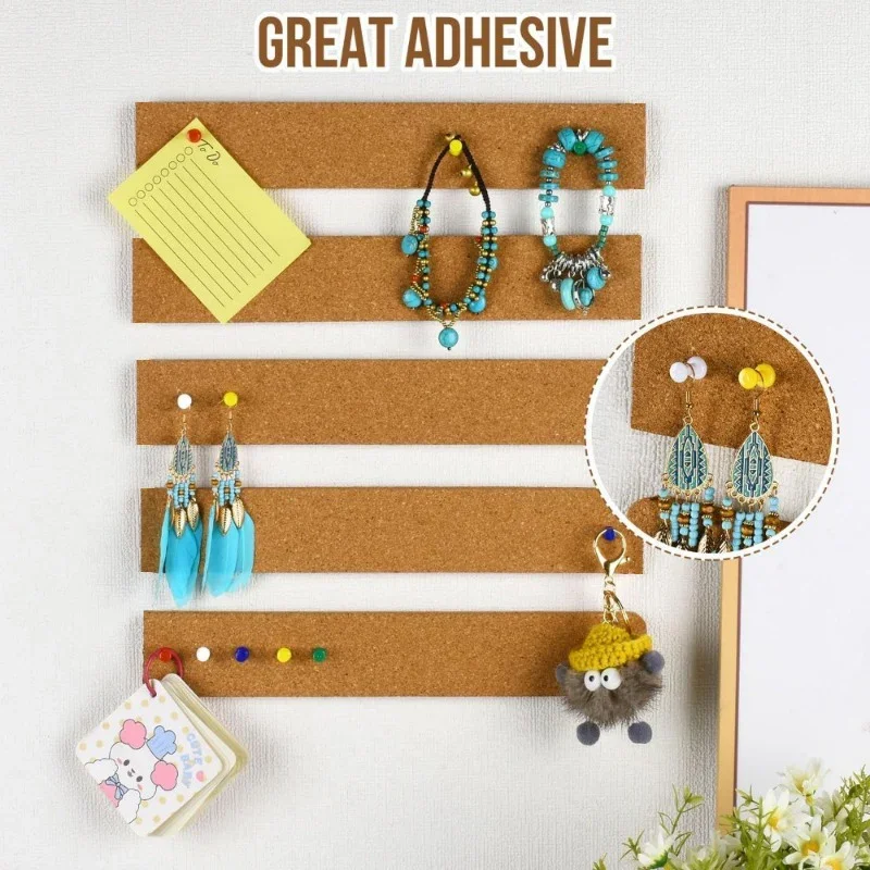 1/5pcs Cork Board Strips Self Adhesive Small Cork Board for Wall Desk Home Classroom Office for Paste Notes Photos Schedules