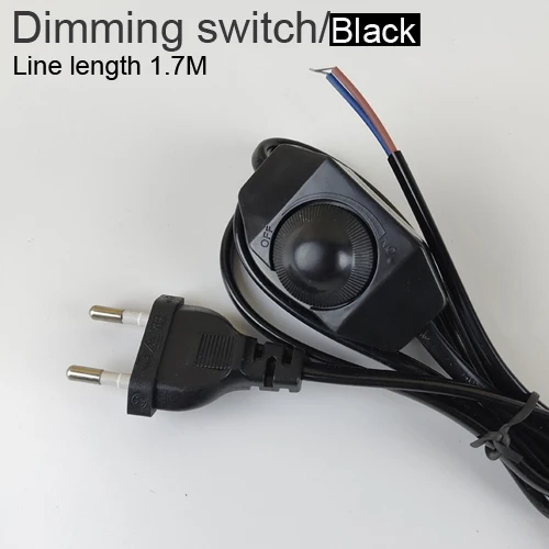 Versatile EU Plug with Dimmer Switch - 1.7M Black/White Lamp Cable for Table and Floor Lamps (110-220V)