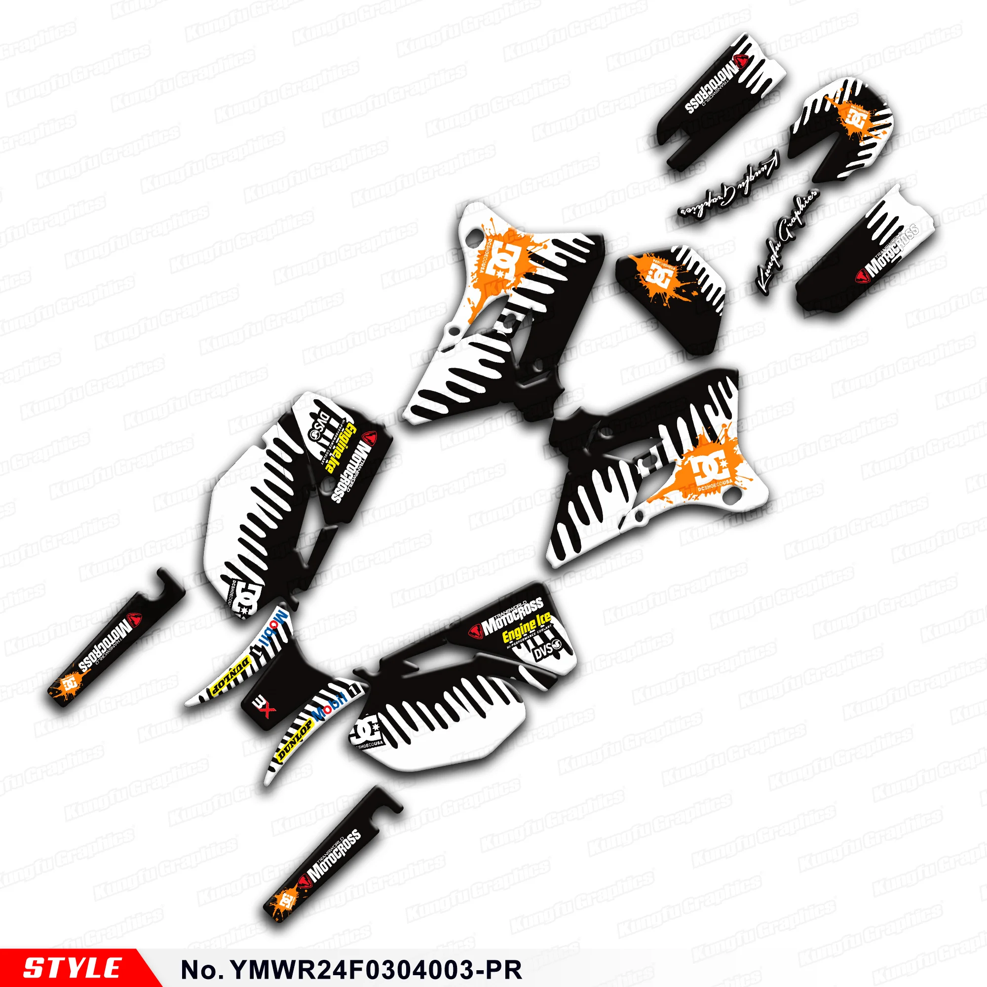 

Наклейки на мотоцикл, Виниловая наклейка для Yamaha WR250F WR450F 2003 2004, YMWR24F0304003-PR