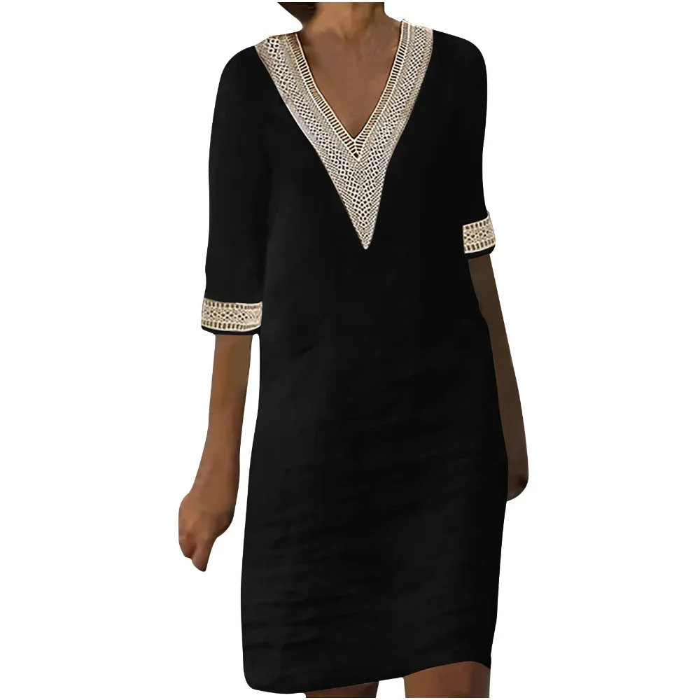 

Y2k Dress for Women Summer Dress Women Clothing Vintage Fashion Casual Lace Elegant Streetwear Cotton Linen Vestido