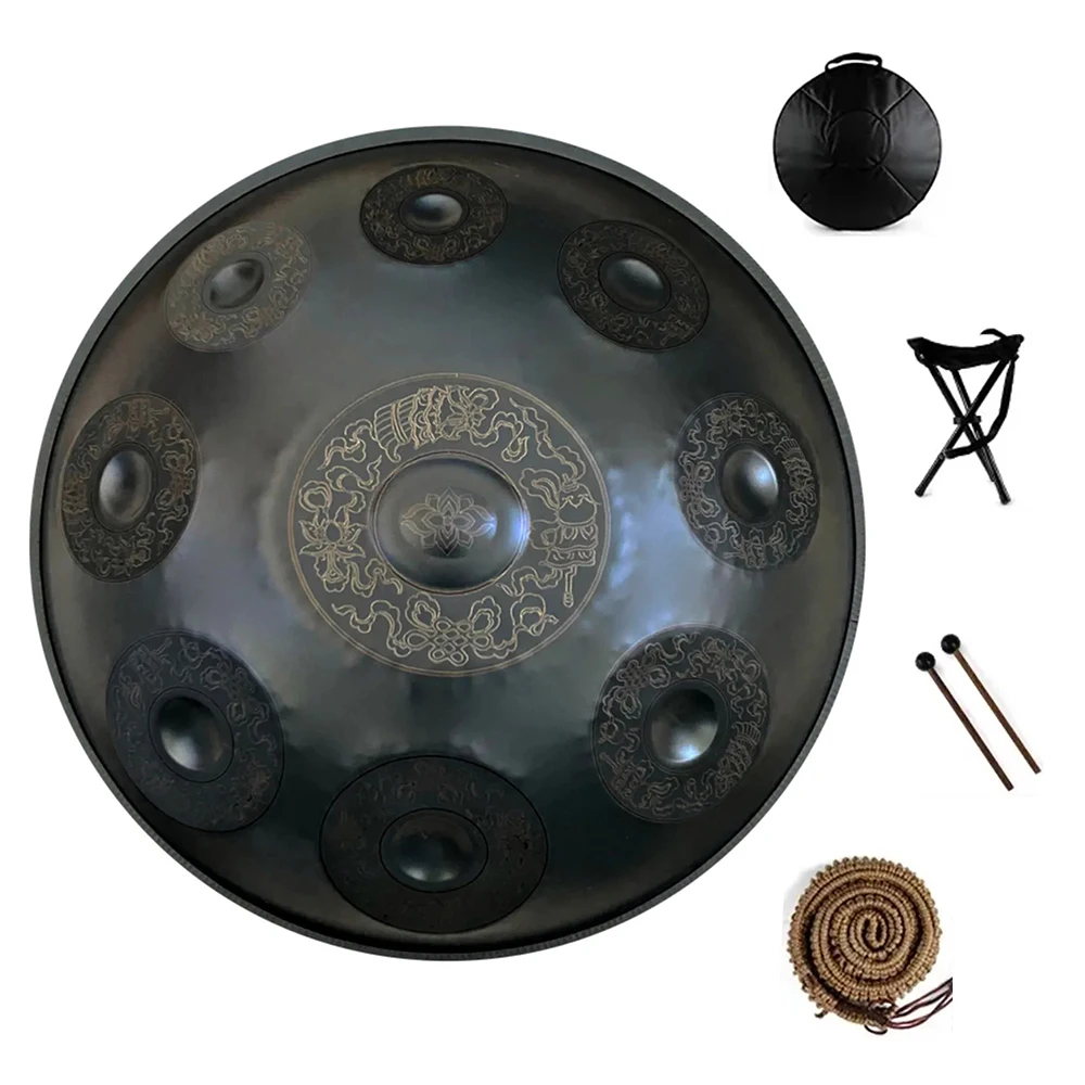 Hand Painted Tambourine Tongue Drum Meditation Instrument Stainless Steel D Minor 9 10 12 14 Tone 440Hz 22 Inch musical percussion instruments tongue drum