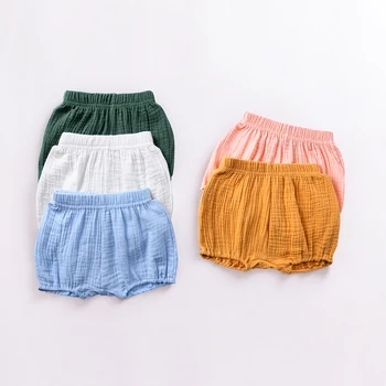 2025 Estate Neonato Ragazzo Ragazza Pantaloncini di Cotone Lino Pane Vestiti Corti Infantile Unisex Bloomers Moda Bambino Bebe Pantaloni 1