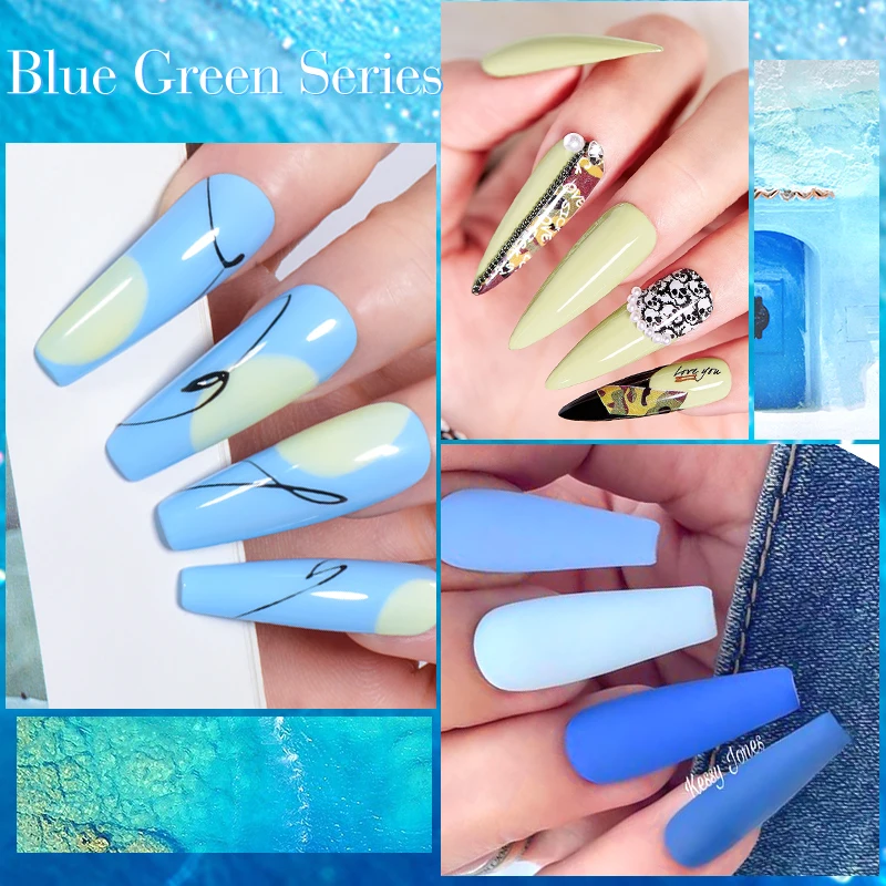 MEET ACROSS 140/9Pcs Glitter Gel Nail Polish Set Semi Permanent Hybrid Soak Off UV LED Varnish Nail Art Kits For Nails Manicure 6