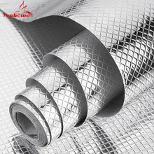 

New Metal Style Wallpapers PVC Wall Sticker Kitchen Oil Repellent Contact Paper Cabinet Fridge Drawer Backsplash Renovation Film