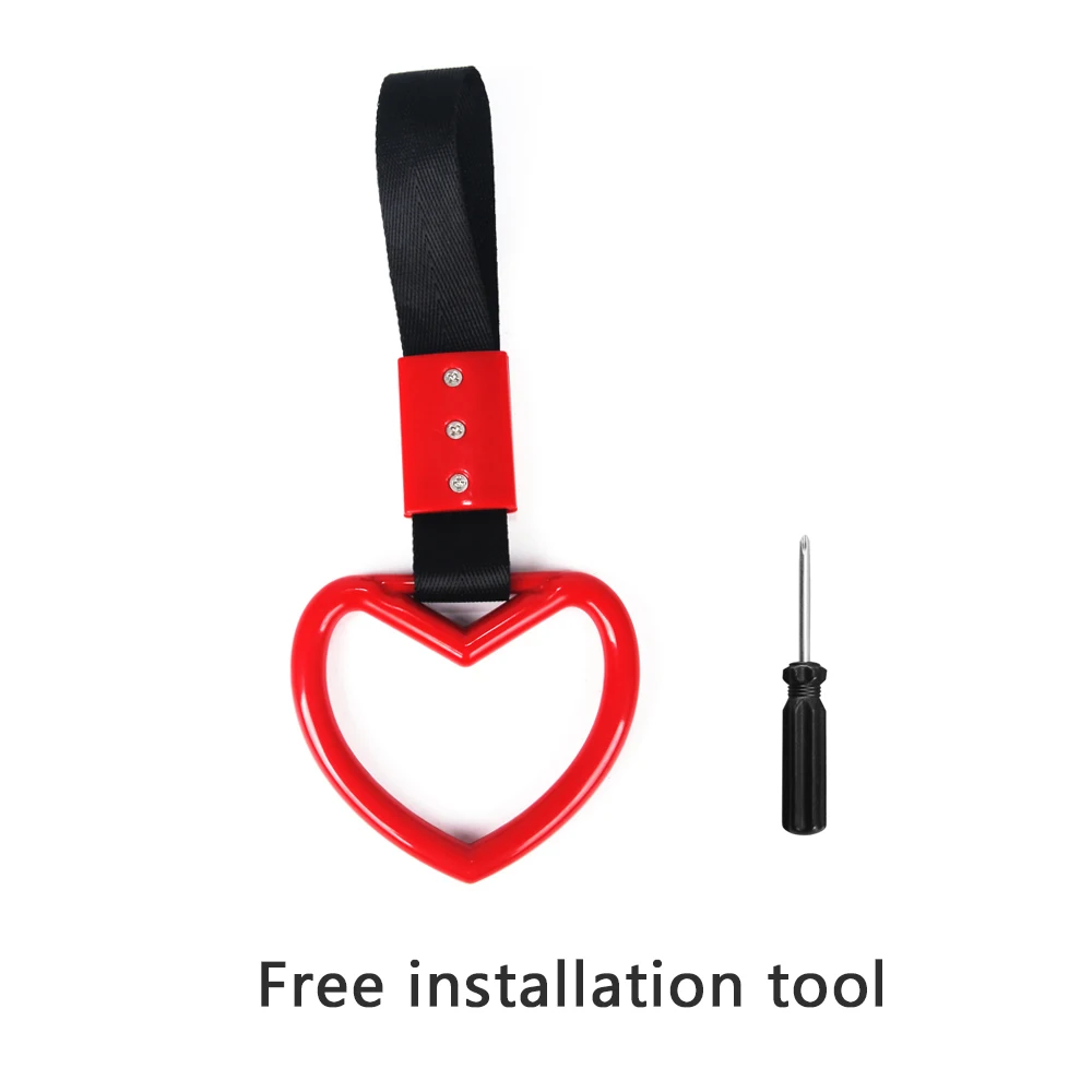 2 Anelli Tsurikawa A Forma Di Cuore Per Auto - Maniglia Sicurezza E Decorazione - 3