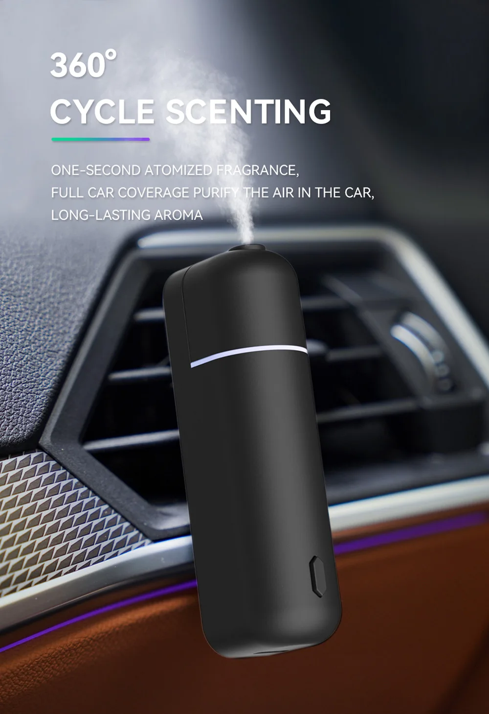 Mini aroma diffuser voor auto oplaadbaar usb geurclip_voghion.com