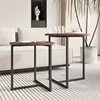Round Coffee Table Set of 2 End Tables for Living Room,Black Small Coffee Table Living Room 3