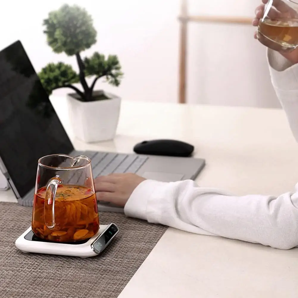 Home Office Cup Warmer Pad Glass Constant Electric Heater Coffee Cup Mug USB Insulation 55 ° C Thermostat Coaster Tea Milk 2