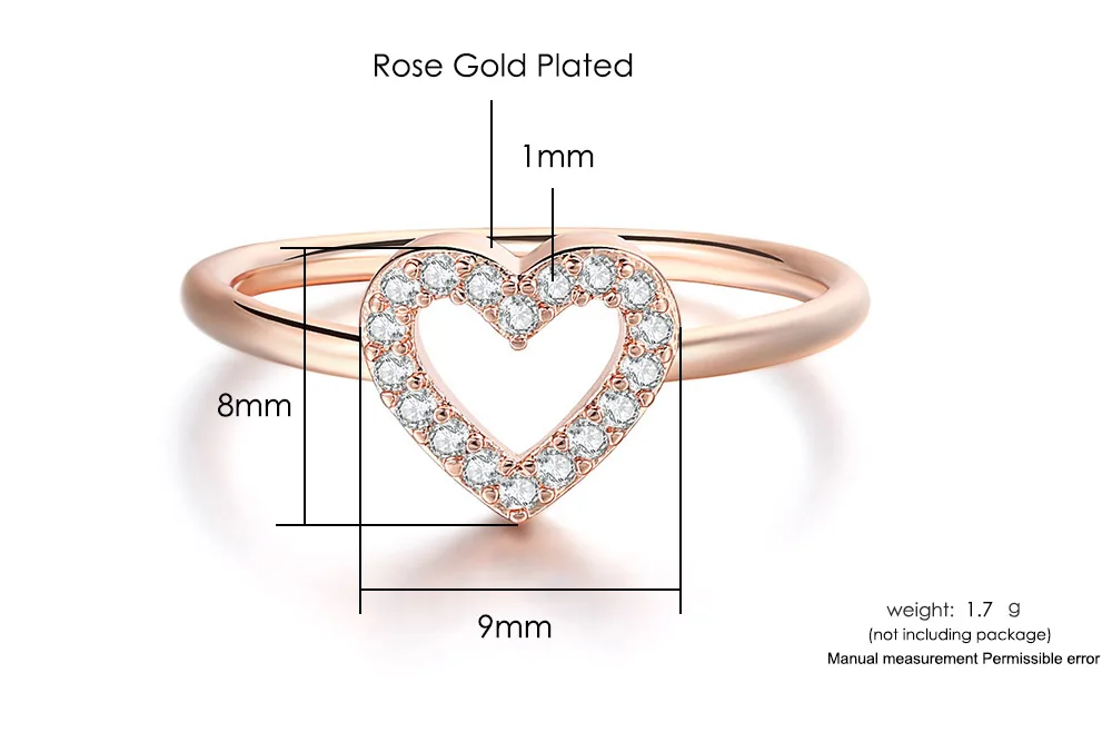 Romantische Unendlichkeit Herz Liebe Ringe Für Frauen Hochzeit Engagement Paar Ringe Kristall Zirkon Zubehör Mode Schmuck DZR026 – Detail 1
