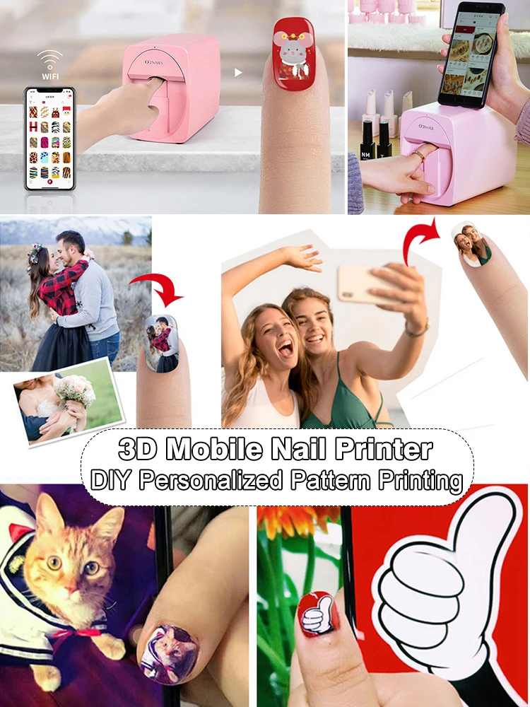 2022 hottest mobile nail printer Pattern nail Printing machine Portable Nail  Printer Mobile 3d Nail Printer Nail