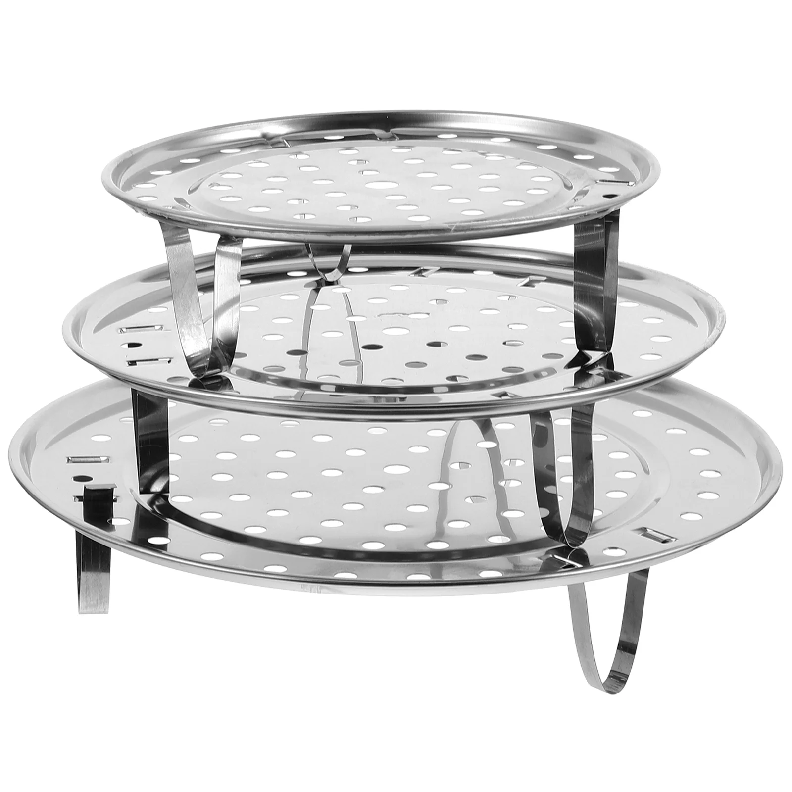 

Steam Rack Steaming with Holes Dish Steamed Bun Food Plate Stainless Steel Steamer