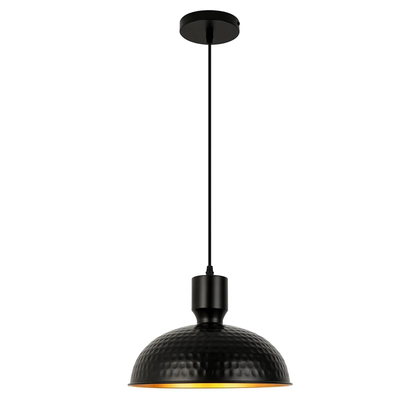 

Ceiling Pendant Light Kitchen Island Black Gold E27 Hanging Light Dining Table Light Metal Vintage Pendant Light Hammered Ø31cm