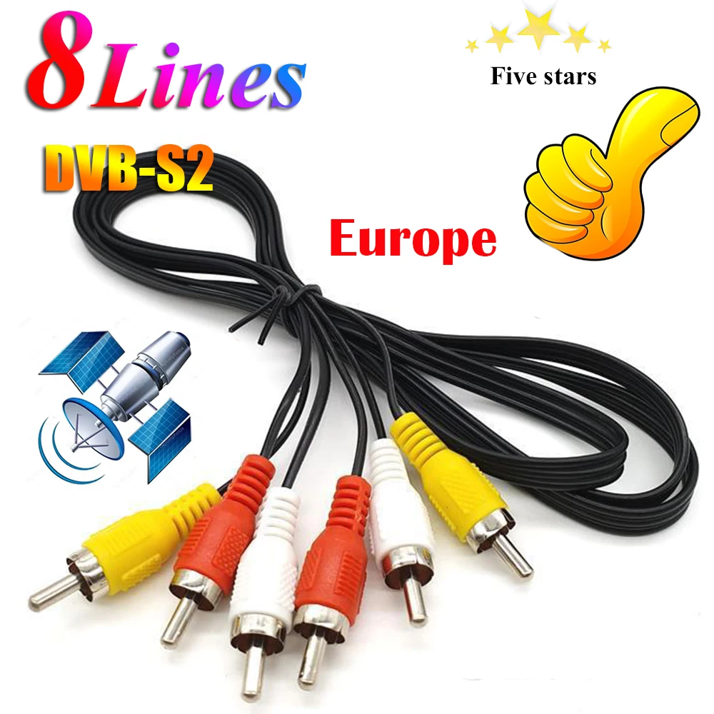 2022 Europe 8 lines Stable Cable tv clines hd Dvb S2 DE ES PL UK for v9 IPS2 X800 X8 Satellite Receiver |
