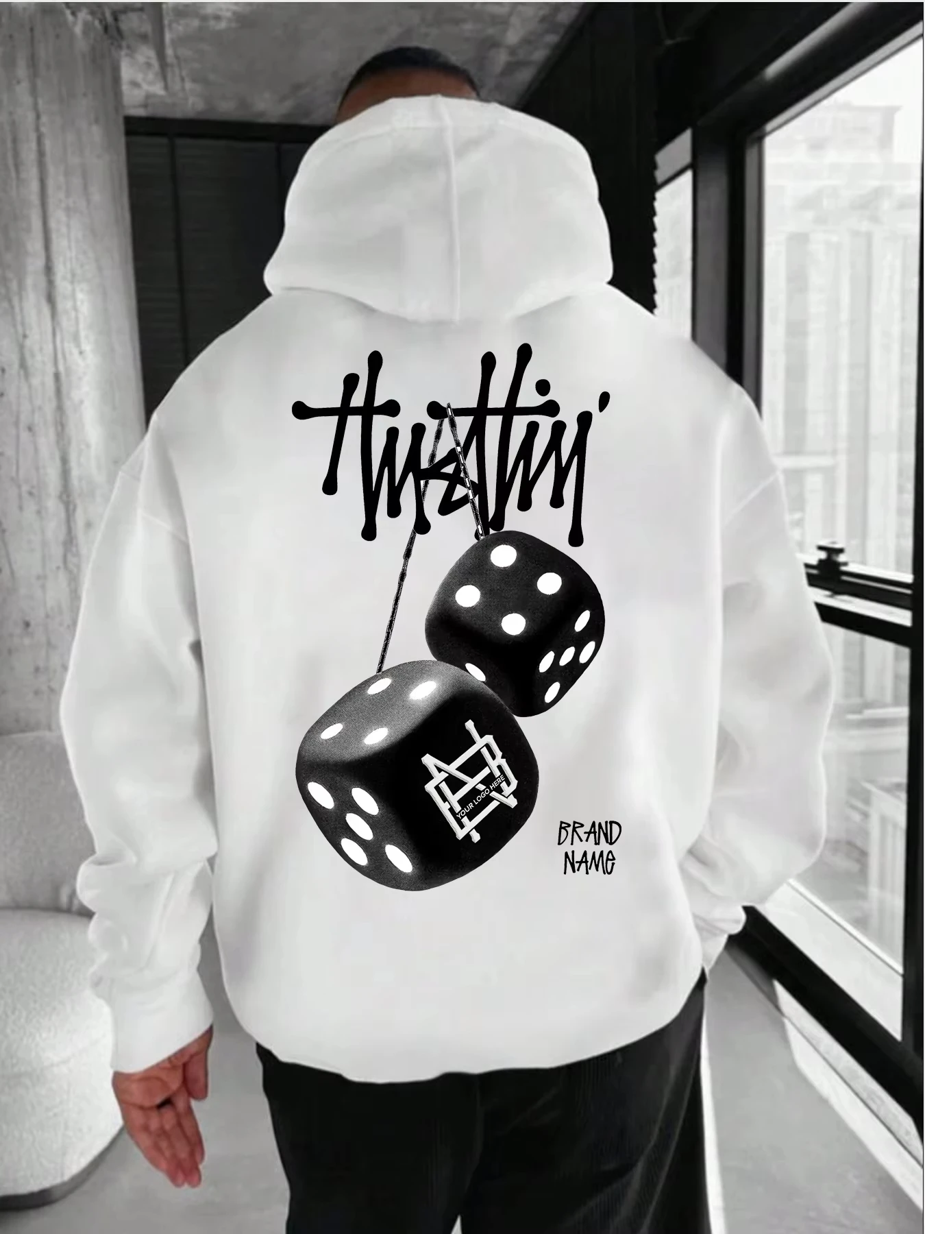 2026 Neuer Siebdruck-Muster Stylischer Hoodie für Männer und Frauen, Geeignet für Herbst und Winter für Wärme und Freizeitkleidung. – Detail 2