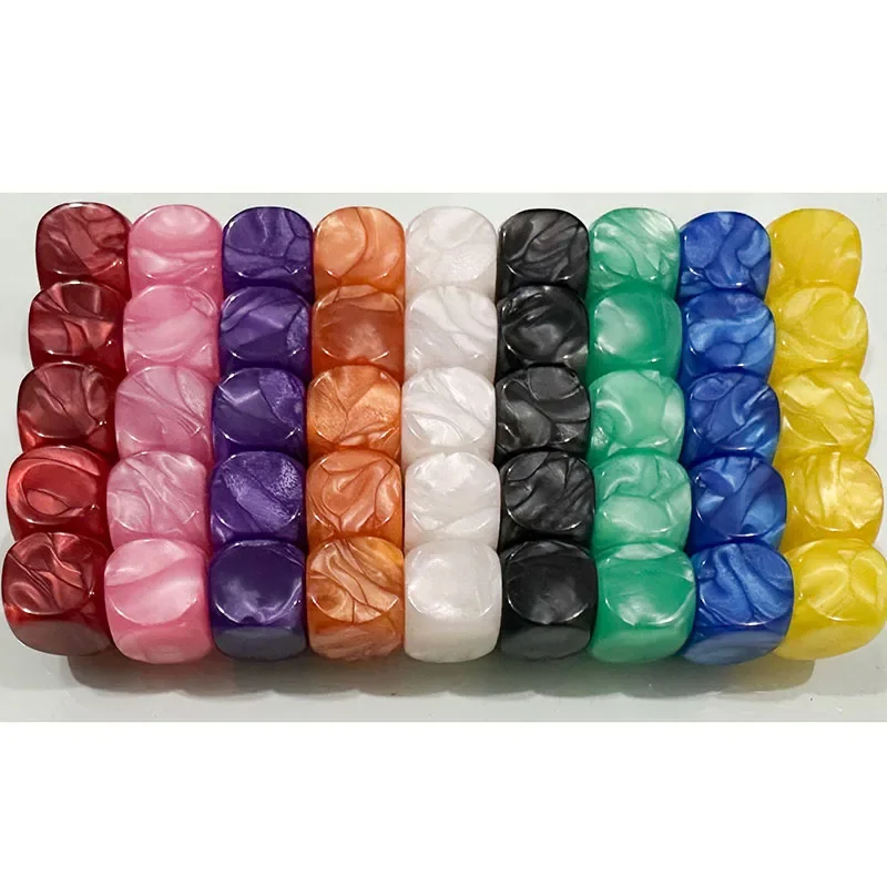 10pcs/set Pearl Pattern Round Dice Blank Dice DIY Game Accessories