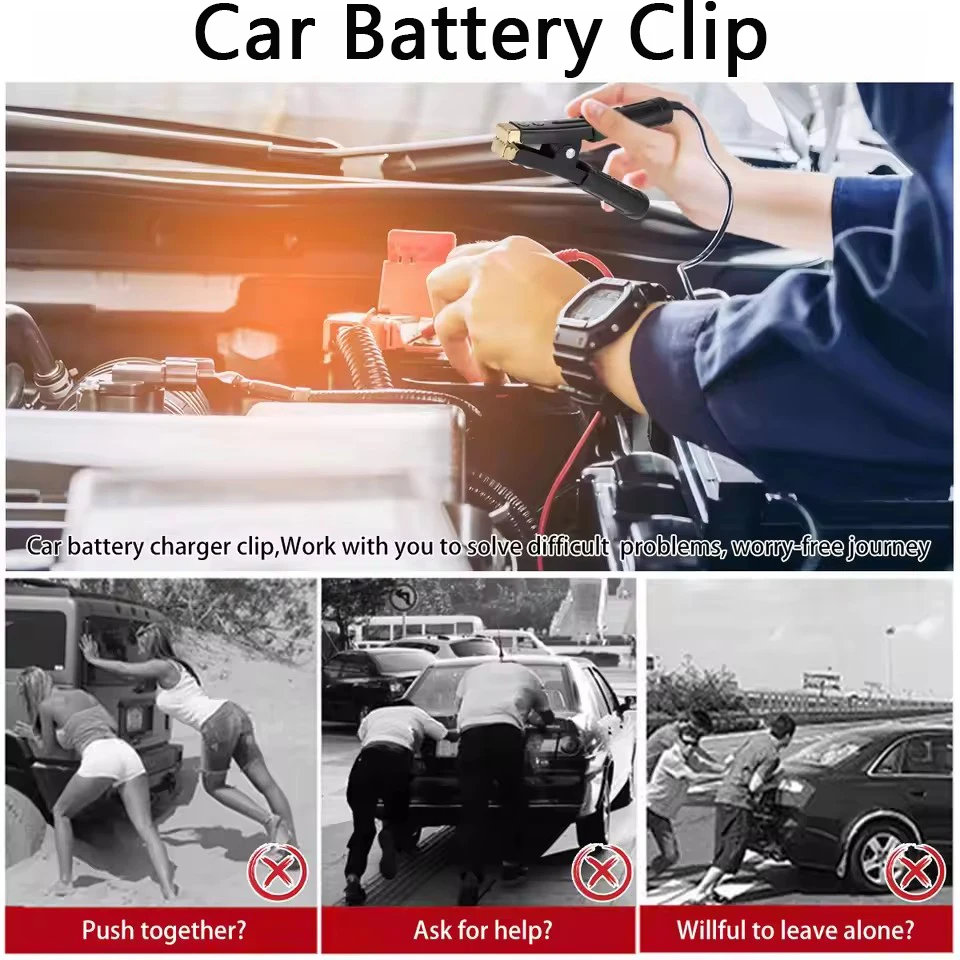 2pcs Copper Alligator Clips 100-800A Test Car Battery Insulated Crocodile Clamp Connector for Electrical Jumper Cables Boost