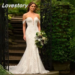 Mermaid New Exquisite Wedding Dresses Sleeveless Bridal Gowns Sweetheart Bride Robes Backless Backless Lace Vestidos De Novia
