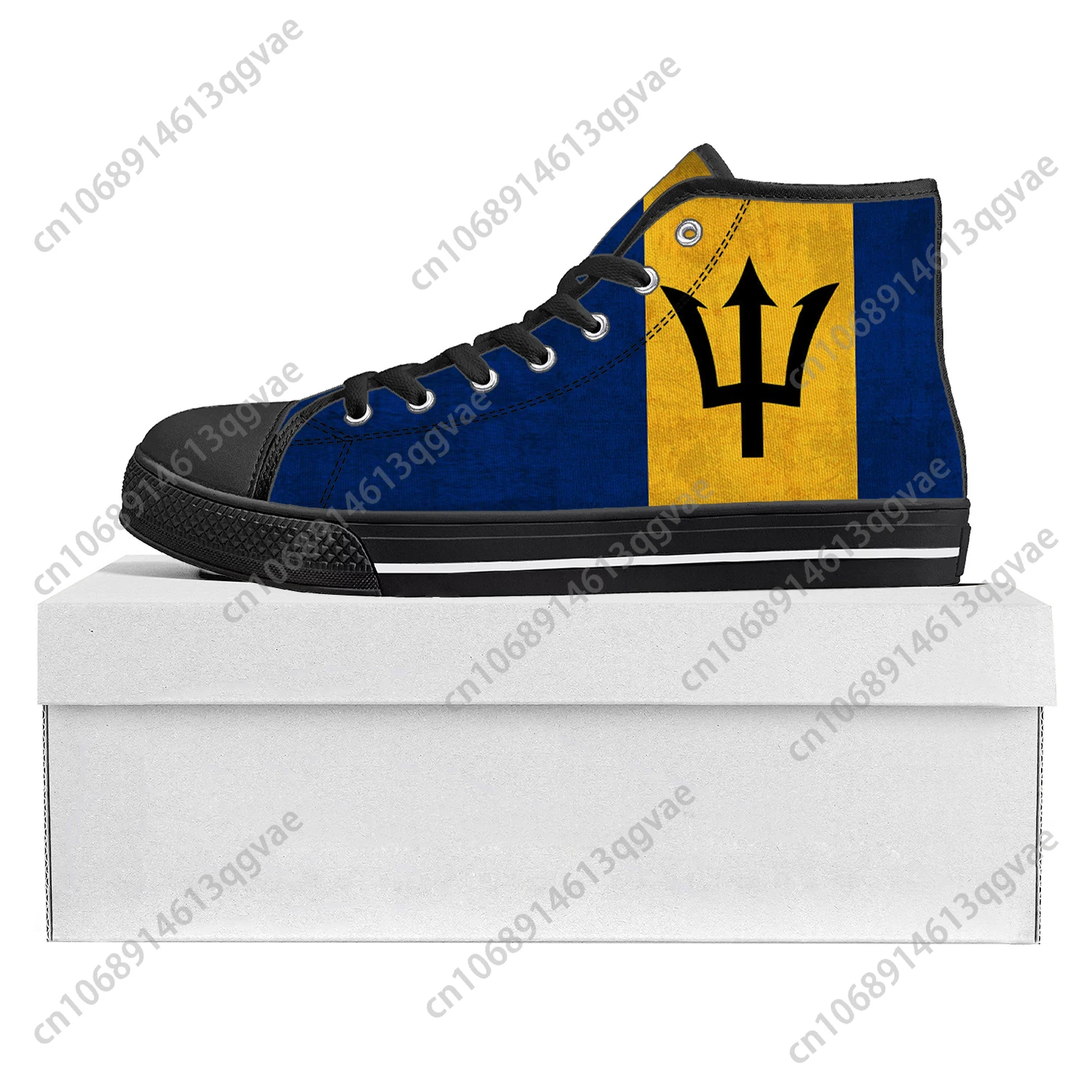 Barbados Flag High Top High Quality Sneakers Mens Womens Teenager Canvas Sneaker Barbados Casual Couple Shoes Custom Shoe