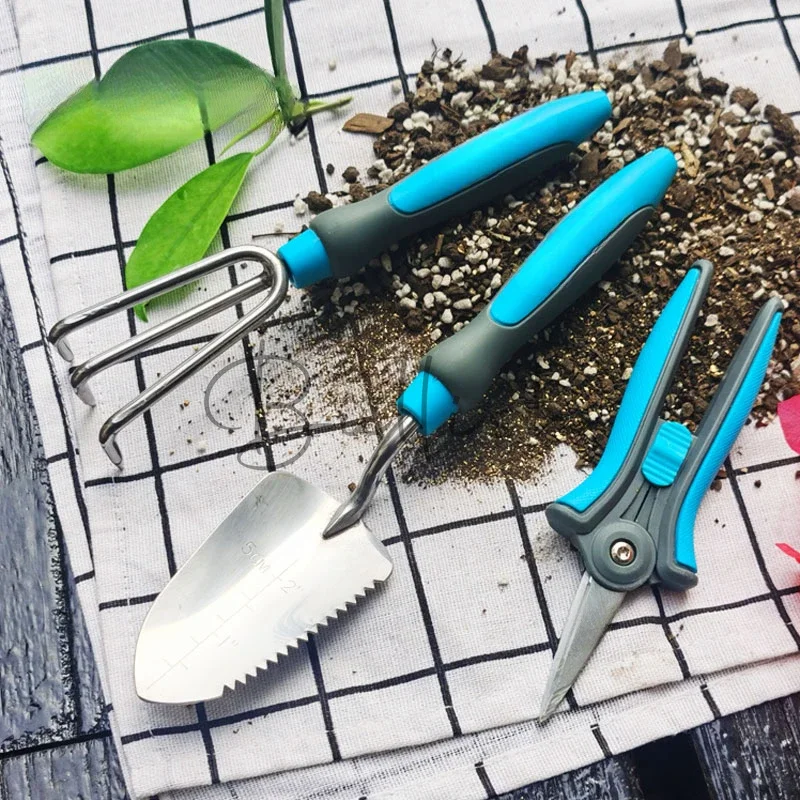 Stainless steel household three-piece set of tools floral scissors garden dill potted planting flowers