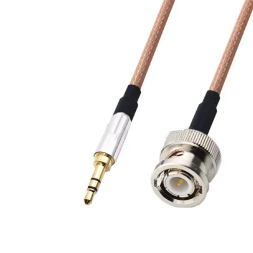 RG316 Cable 3.5mm to BNC coaxial headphone plug to BNC male and female surveillance DVR speaker audio cable