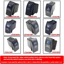 Waterproof Dual LED Rocker Switch for Car, Boat, or Caravan (Blue)