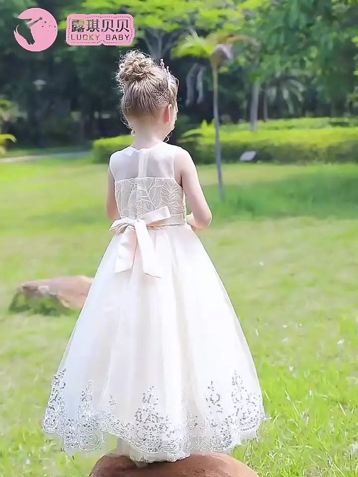 2024 свадебное платье принцессы для подростков с блестками кружевное девочек на