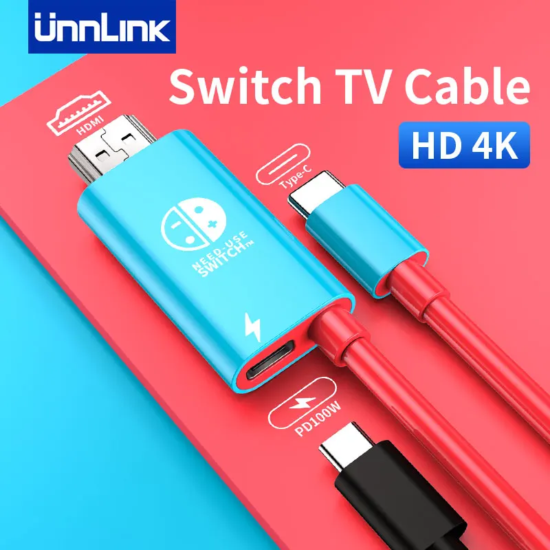 UnnlinkSwitchTVCableforNintendoSwitchUSBCto4K30HzHDMIwith