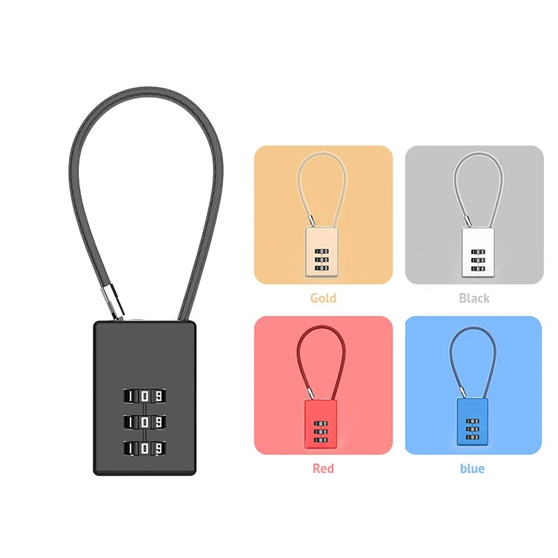 Lintolyard Hss Upgrade Lock Head Hard To Break Wire Rope Password Code Lock Zaino Trolley Case Pen Bag Lucchetto Drop Shipping