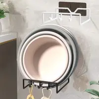 Carbon Steel Wall-Mounted Storage Rack Waterproof Great Load Bearing Bathroom Tissue Box Multifunctional Bathroom Glass Shelf 2